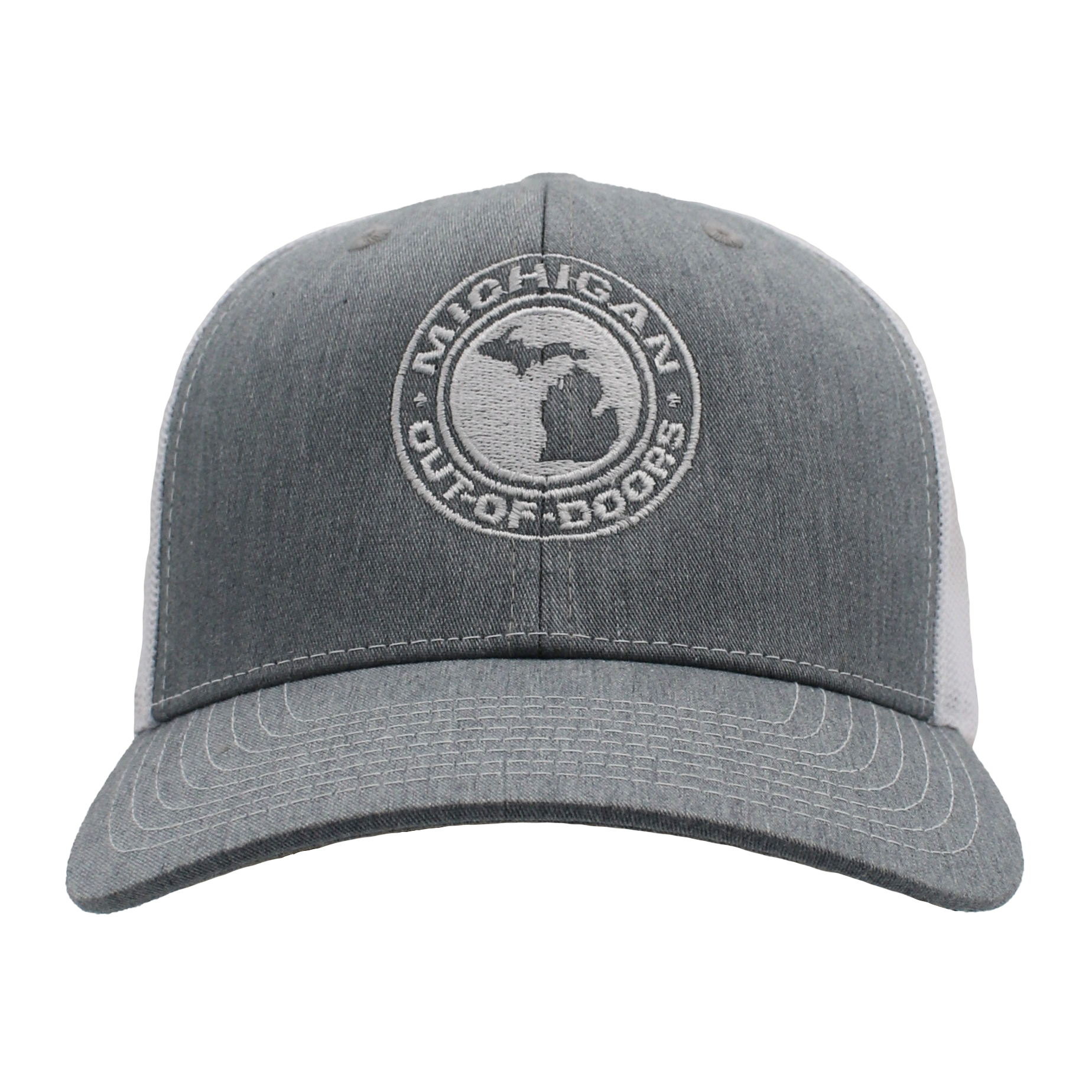 Gray cap with 'Michigan Out-of-Doors' logo